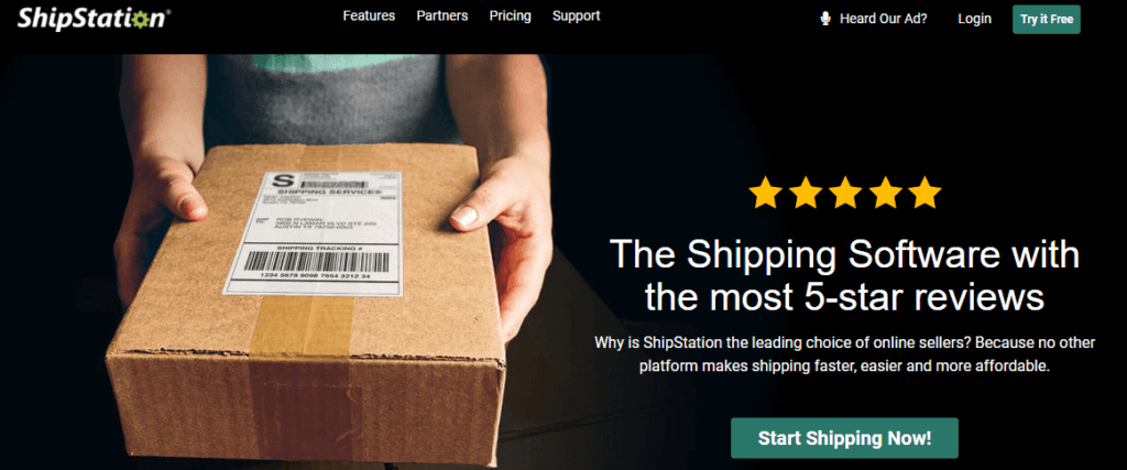 ShipStation Homepage Screenshot