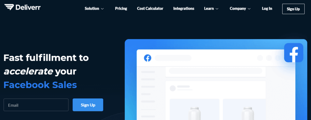 Deliverr Homepage Screenshot